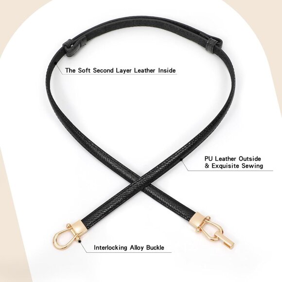 Leather Skinny Women Belt Ladies Thin Waist Belts Plus Size Adjustable for Jeans - Picture 5 of 5